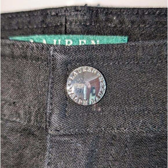 Lauren Ralph Lauren Trousers 12 Black Green Label Cotton Stretch Zip Pocket - Picture 3 of 5